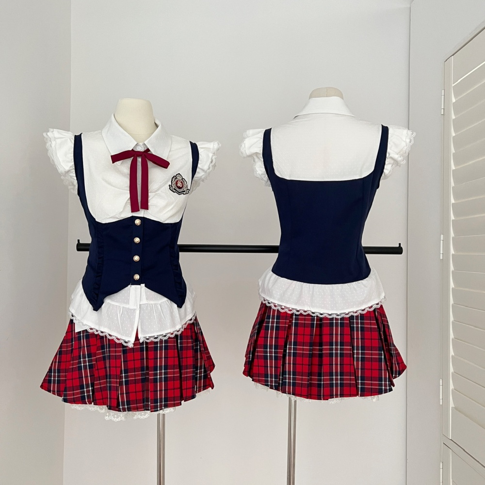 College style slim short skirt summer tops