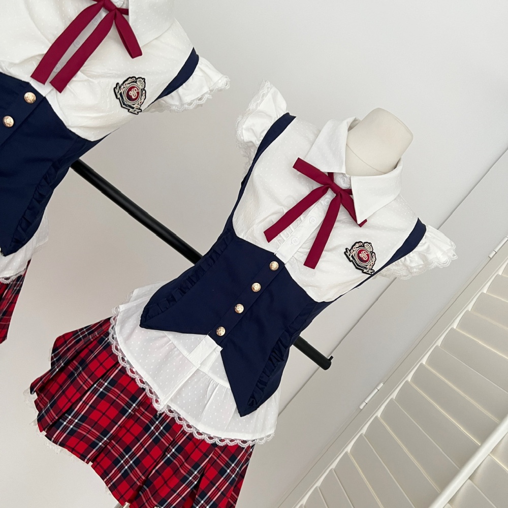 College style slim short skirt summer tops