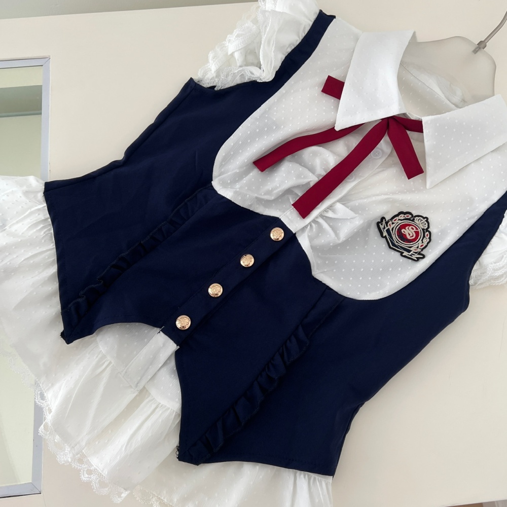 College style slim short skirt summer tops