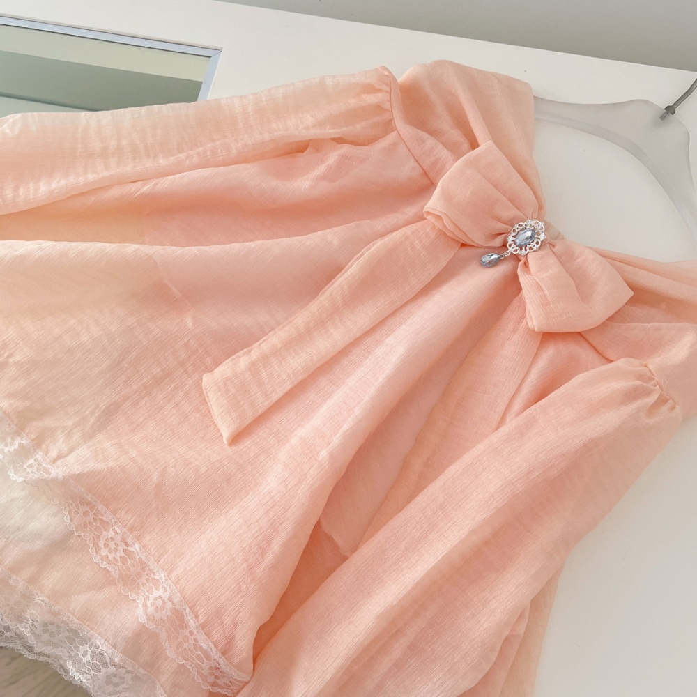 Summer autumn slim tops sweet splice lace short skirt a set