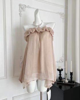 Jacquard chiffon shirt summer tops for women