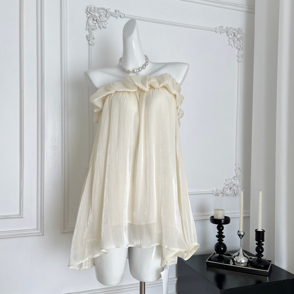 Jacquard chiffon shirt summer tops for women