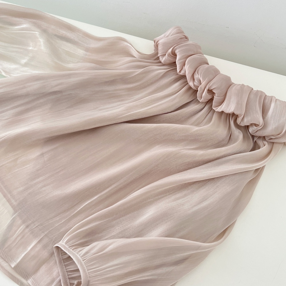 Jacquard chiffon shirt summer tops for women