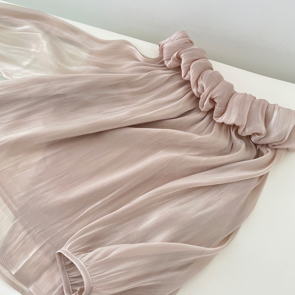 Jacquard chiffon shirt summer tops for women