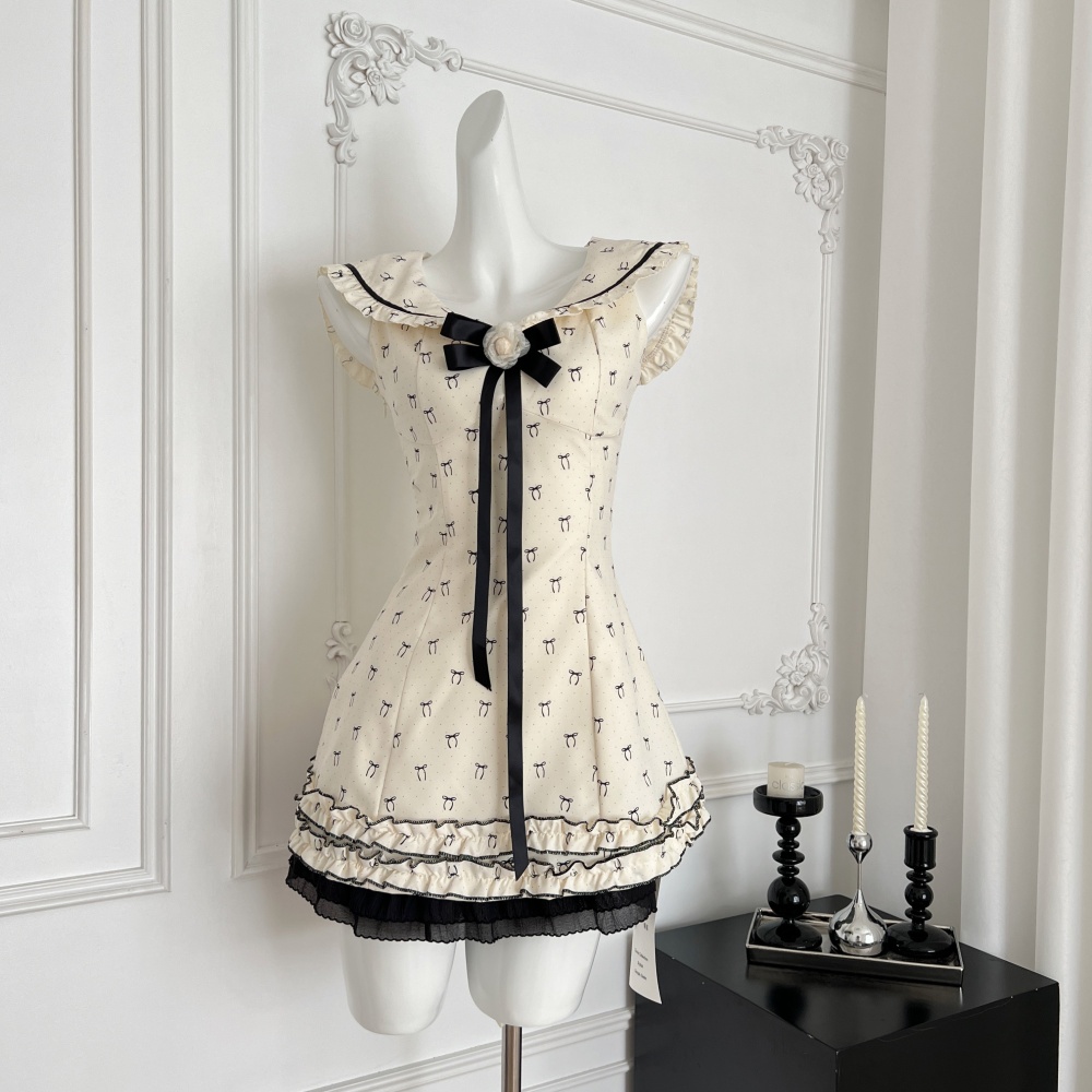 Enticement college pinched waist navy collar dress