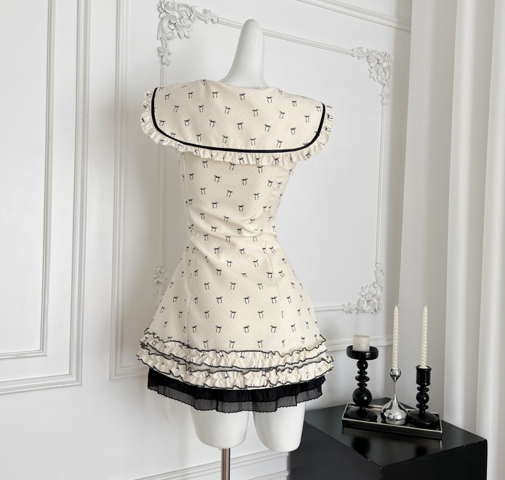 Enticement college pinched waist navy collar dress
