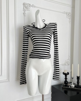 Spring and summer long sleeve slim niche all-match T-shirt