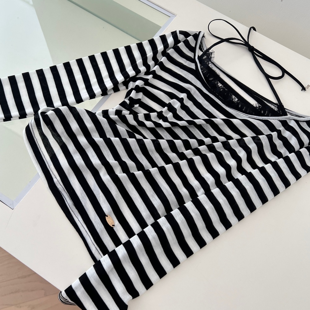 Spring and summer long sleeve slim niche all-match T-shirt