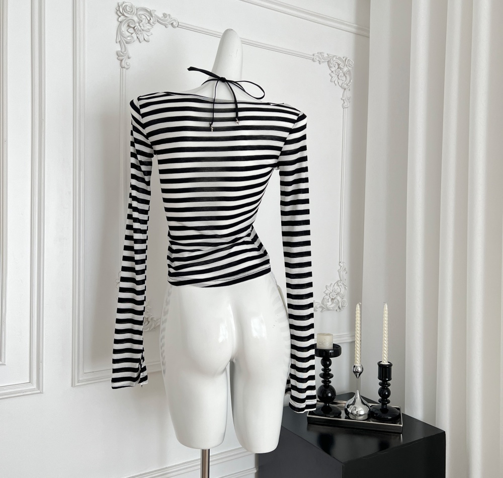 Spring and summer long sleeve slim niche all-match T-shirt