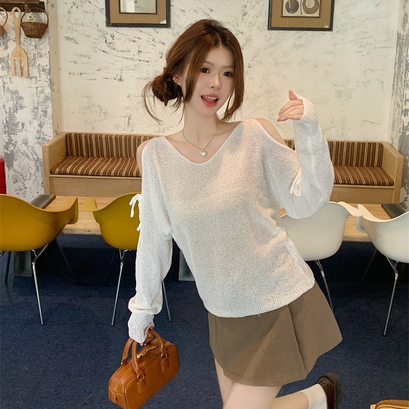 Outside the ride Korean style T-shirt bandage smock