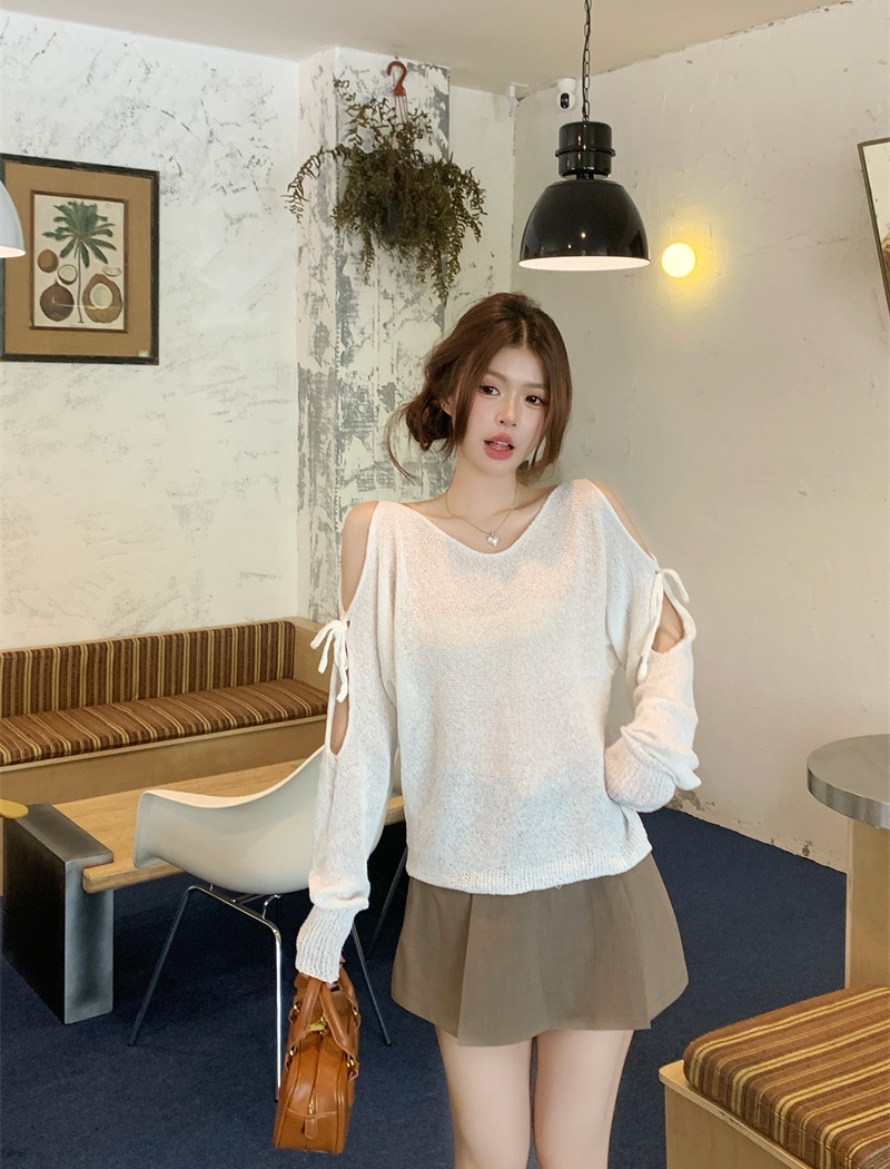 Outside the ride Korean style T-shirt bandage smock