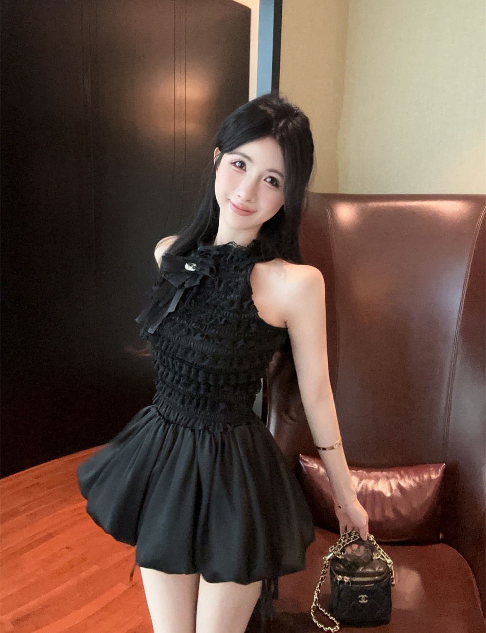 France style vest short culottes a set for women