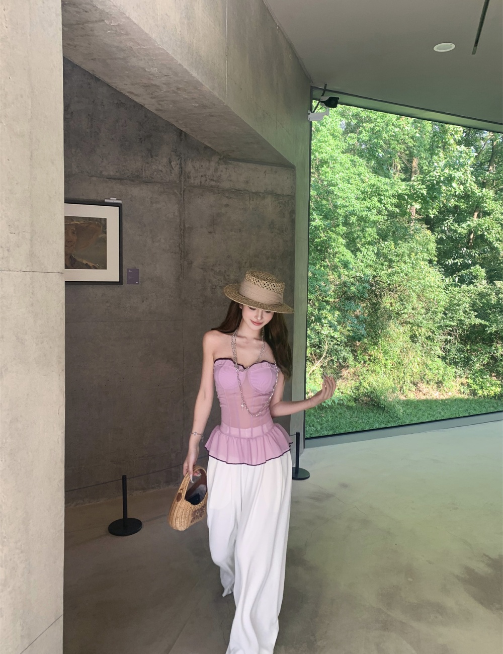 Wrapped chest gauze enticement wood ear modeling tops