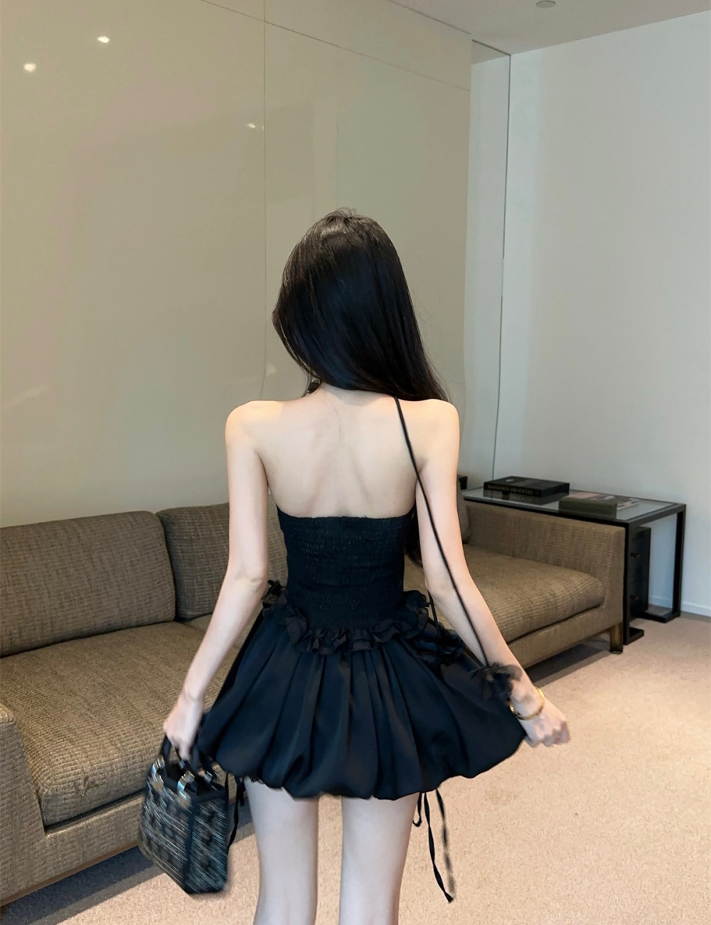 Fashion tops lotus leaf edges culottes a set