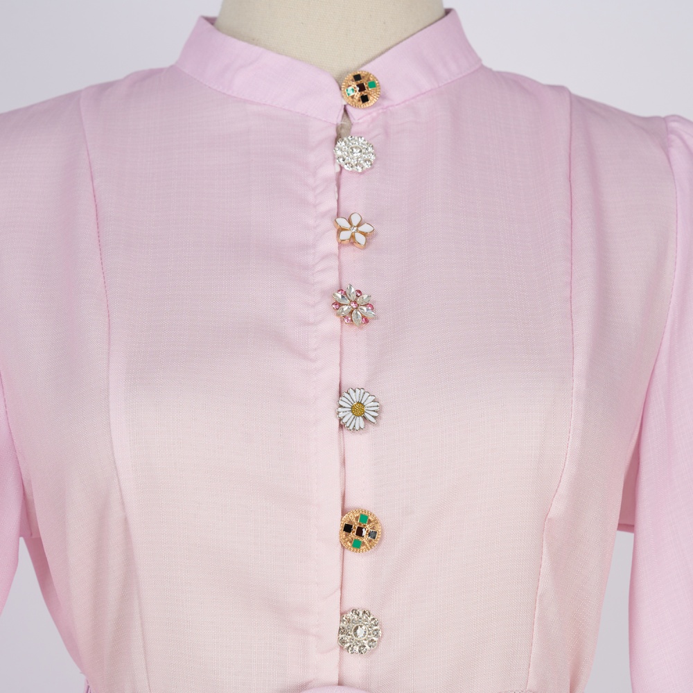 Retro European style belt refinement dress