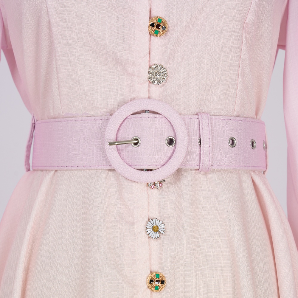 Retro European style belt refinement dress