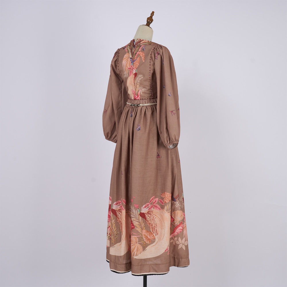 Printing light luxury skirt flowers tops a set