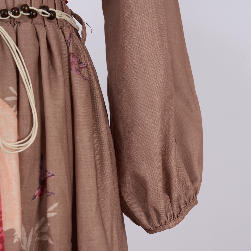 Printing light luxury skirt flowers tops a set