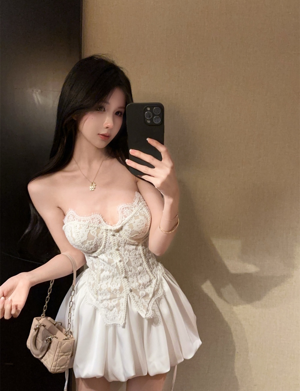 Breasted fashion bud skirt wrapped chest pants a set