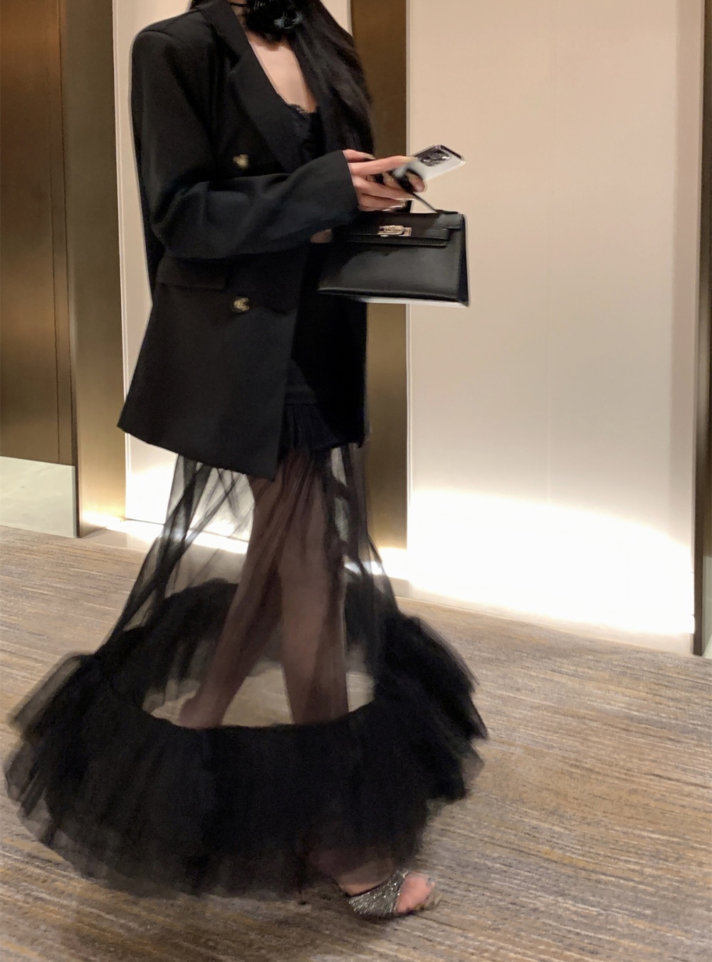 Western style long coat autumn fashion business suit 2pcs set