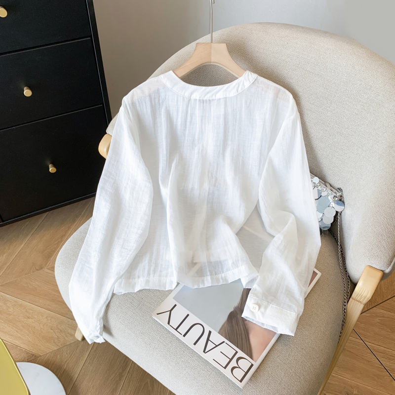 Sunscreen round neck shirt long sleeve fashion tops