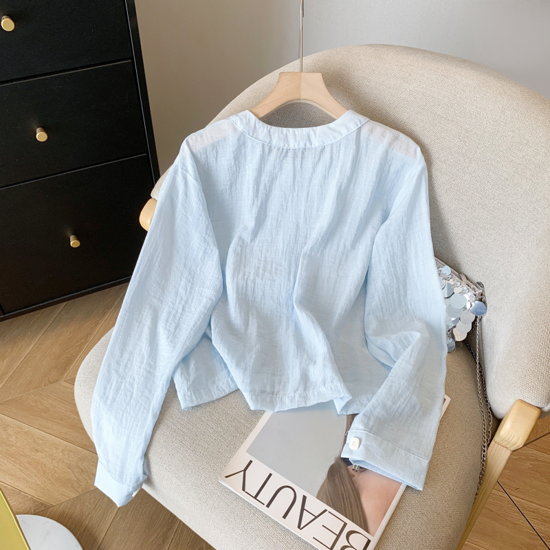 Sunscreen round neck shirt long sleeve fashion tops