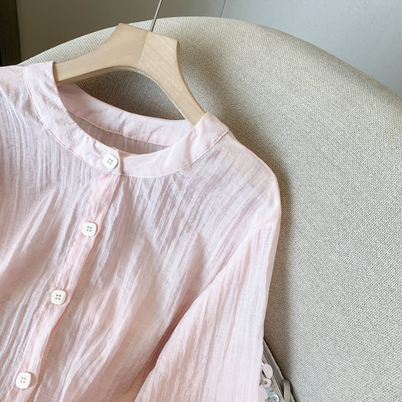 Sunscreen round neck shirt long sleeve fashion tops