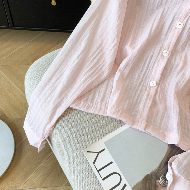 Sunscreen round neck shirt long sleeve fashion tops