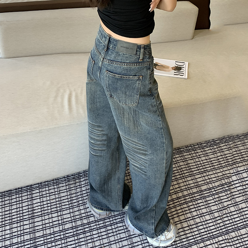 Show high cat jeans lengthen American style long pants