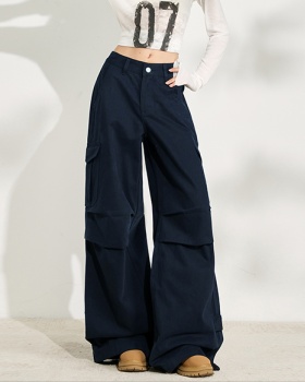 High waist wide leg pants loose work clothing