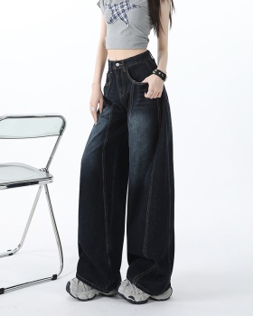 Lengthen wide leg pants mopping high waist jeans for women