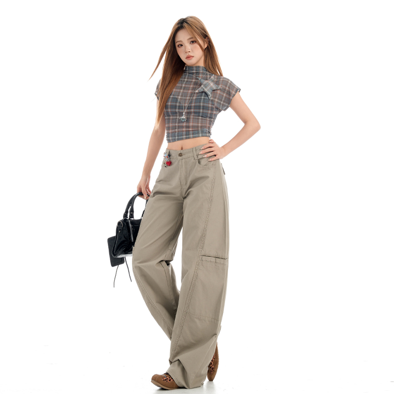 American style lengthen work clothing retro long pants