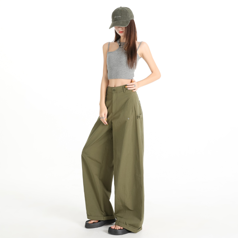 Casual slim pants many pocket work clothing