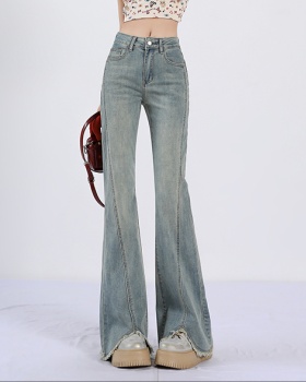 Micro speaker flare pants retro jeans for women