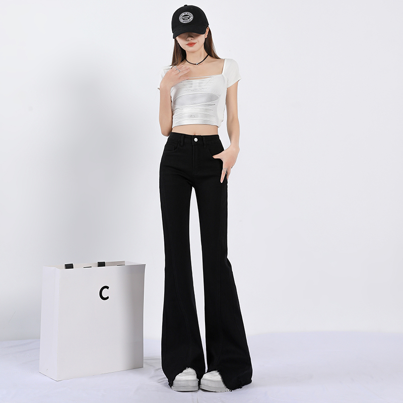 Micro speaker flare pants retro jeans for women