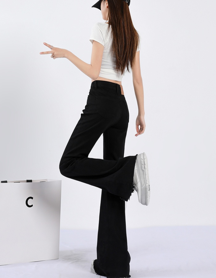 Micro speaker flare pants retro jeans for women