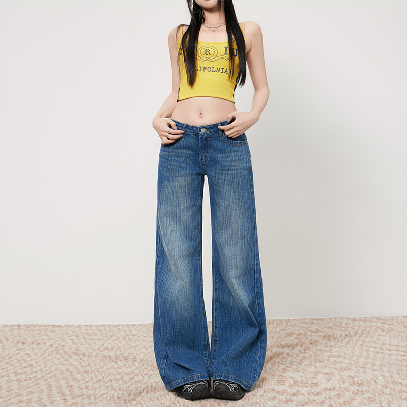 American style low-waist micro speaker lengthen jeans