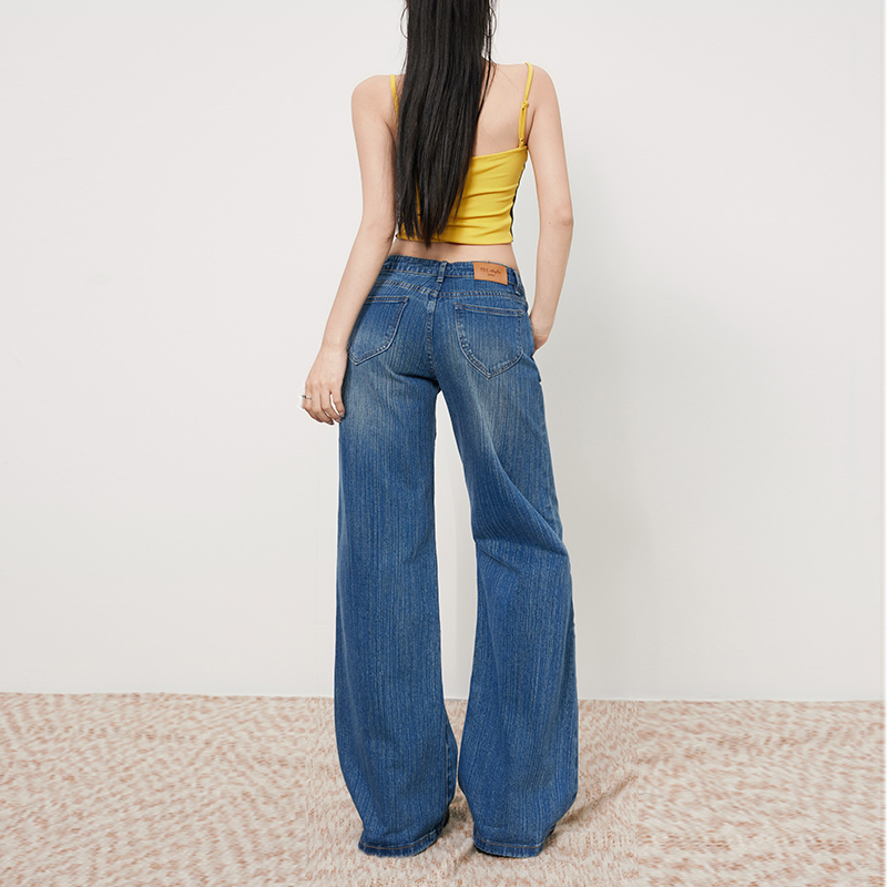 American style low-waist micro speaker lengthen jeans