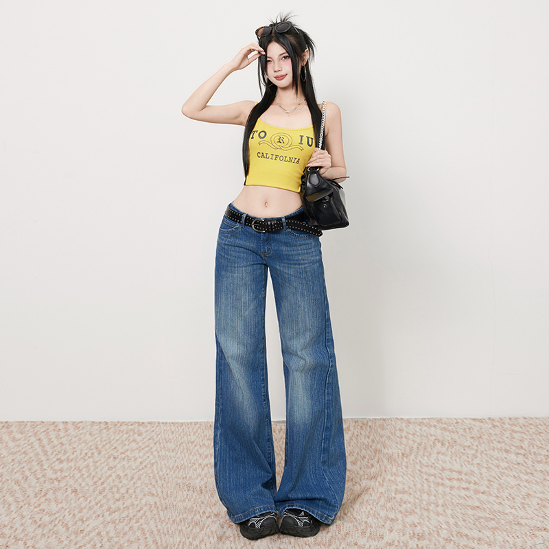American style low-waist micro speaker lengthen jeans