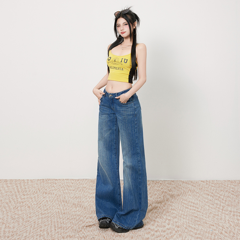 American style low-waist micro speaker lengthen jeans