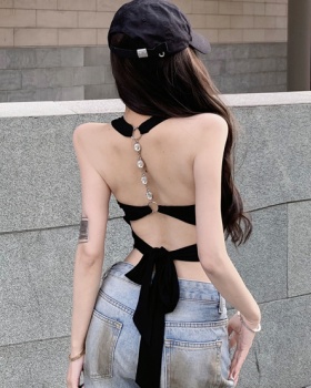 Slim sleeveless halter bandage enticement short tops