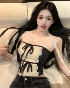 Sexy lace tops streamer wrapped chest vest for women