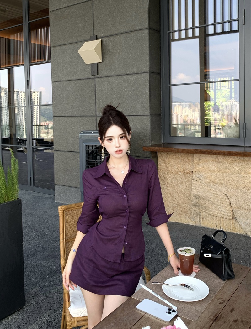 Was white skirt 2pcs set