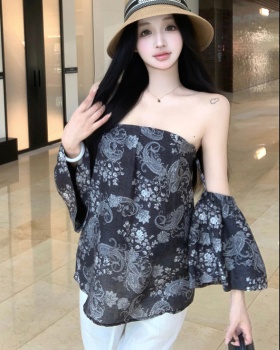 Printing wrapped chest retro France style tops