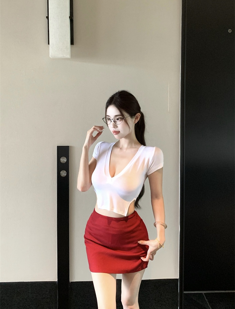 Spicegirl sexy tops short sleeve slim T-shirt for women
