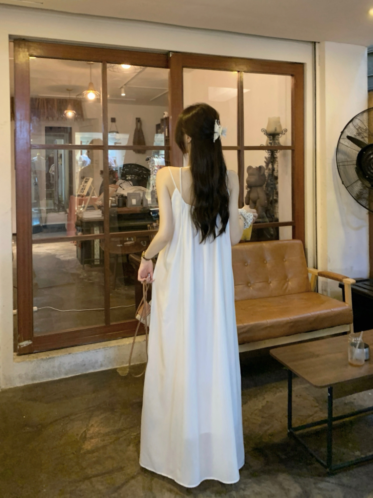 Loose A-line show young long dress tender vacation sling dress