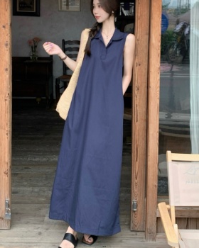 Simple dress Korean style long dress for women
