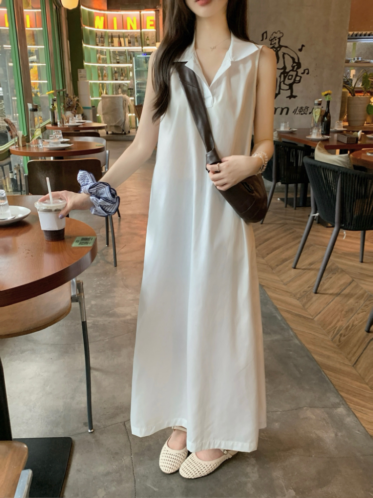 Simple dress Korean style long dress for women