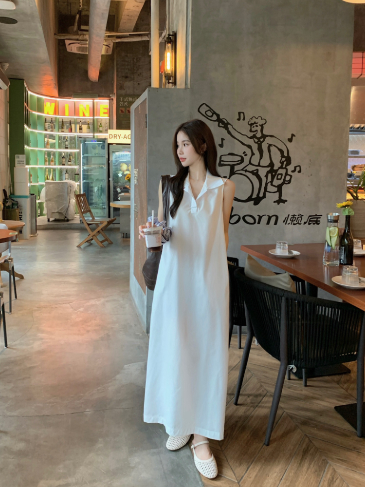 Simple dress Korean style long dress for women