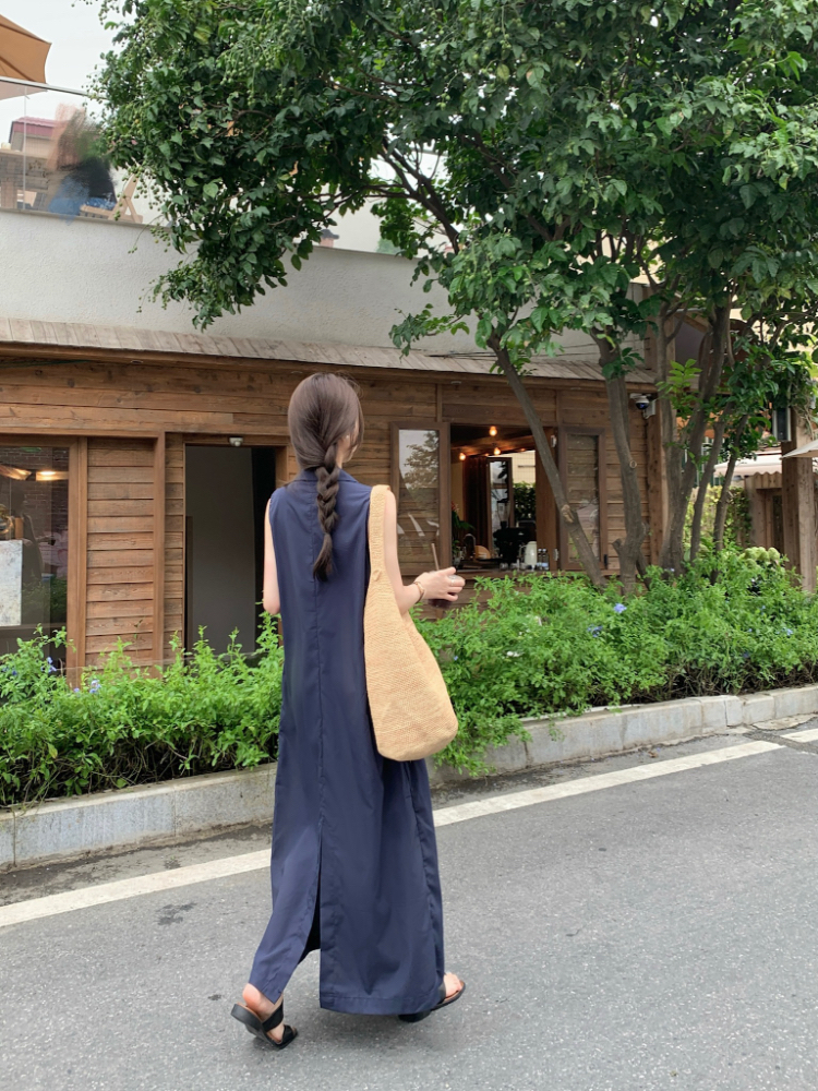 Simple dress Korean style long dress for women